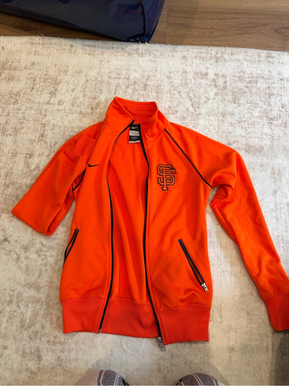 Nike Orange SF Giants Track Jacket with Black Trim